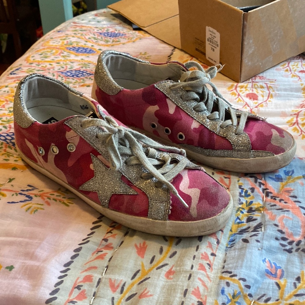 Golden Goose Pink camo sneakers
